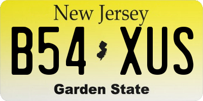 NJ license plate B54XUS