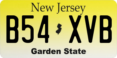 NJ license plate B54XVB