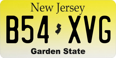 NJ license plate B54XVG