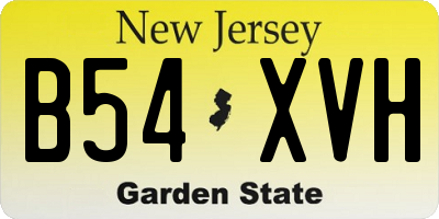 NJ license plate B54XVH