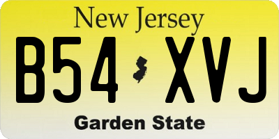 NJ license plate B54XVJ