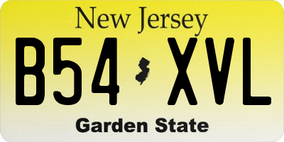 NJ license plate B54XVL