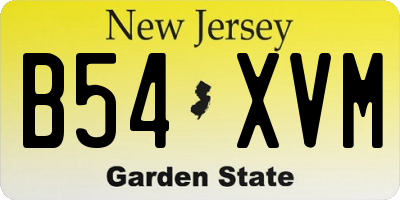 NJ license plate B54XVM