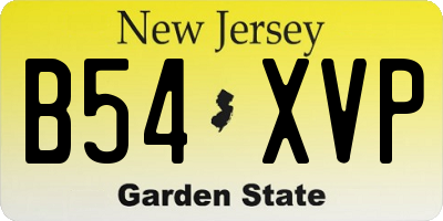 NJ license plate B54XVP