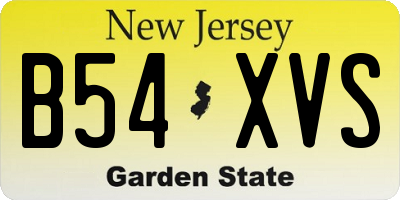 NJ license plate B54XVS