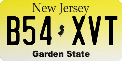 NJ license plate B54XVT