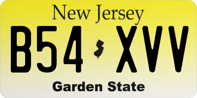 NJ license plate B54XVV