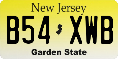 NJ license plate B54XWB