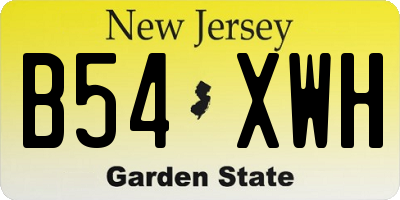 NJ license plate B54XWH