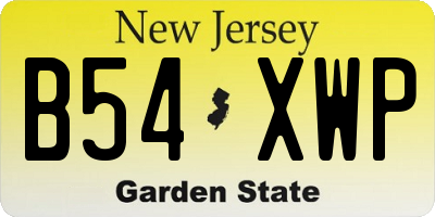 NJ license plate B54XWP