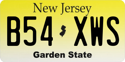 NJ license plate B54XWS