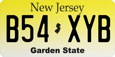 NJ license plate B54XYB