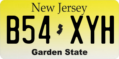 NJ license plate B54XYH