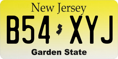 NJ license plate B54XYJ