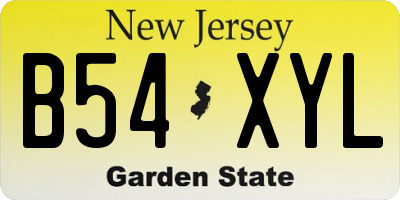 NJ license plate B54XYL