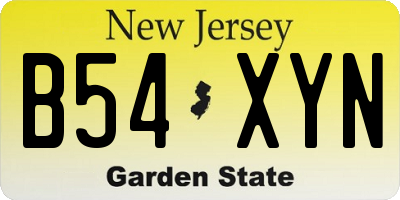 NJ license plate B54XYN