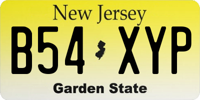 NJ license plate B54XYP