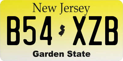 NJ license plate B54XZB