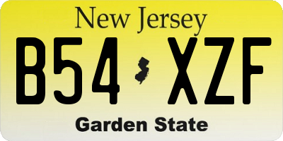 NJ license plate B54XZF