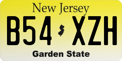 NJ license plate B54XZH