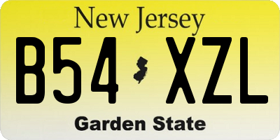 NJ license plate B54XZL