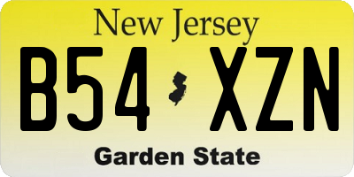 NJ license plate B54XZN