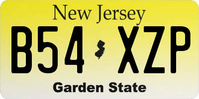 NJ license plate B54XZP
