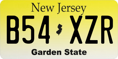 NJ license plate B54XZR
