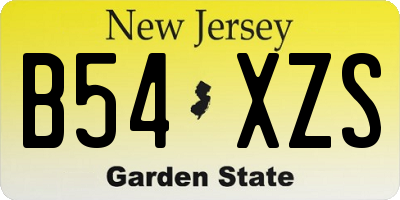 NJ license plate B54XZS