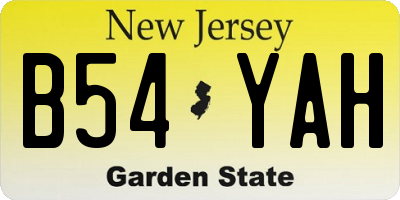 NJ license plate B54YAH