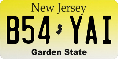 NJ license plate B54YAI