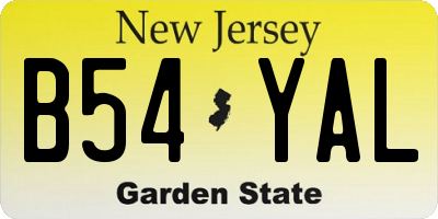 NJ license plate B54YAL