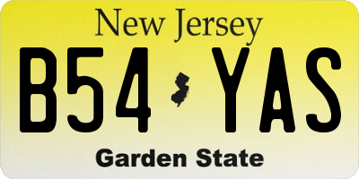 NJ license plate B54YAS
