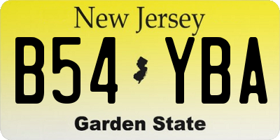 NJ license plate B54YBA