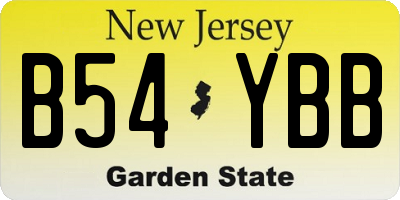 NJ license plate B54YBB
