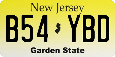NJ license plate B54YBD