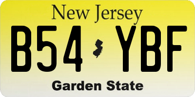 NJ license plate B54YBF