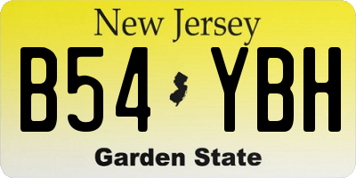 NJ license plate B54YBH