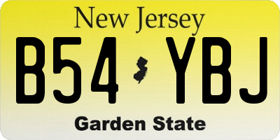 NJ license plate B54YBJ