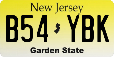 NJ license plate B54YBK