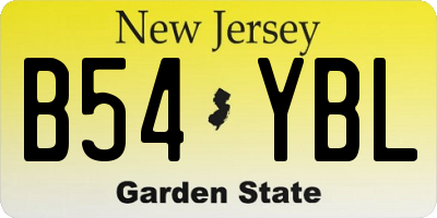 NJ license plate B54YBL