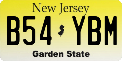 NJ license plate B54YBM