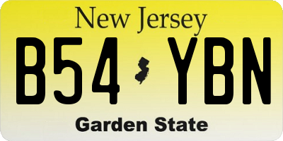 NJ license plate B54YBN