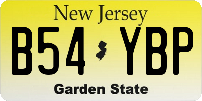 NJ license plate B54YBP