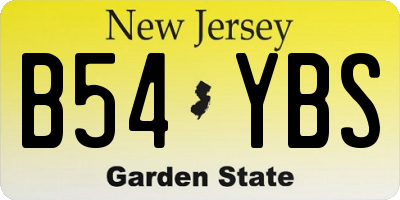 NJ license plate B54YBS