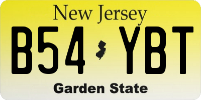 NJ license plate B54YBT