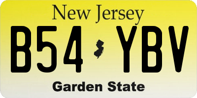 NJ license plate B54YBV