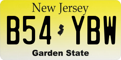 NJ license plate B54YBW