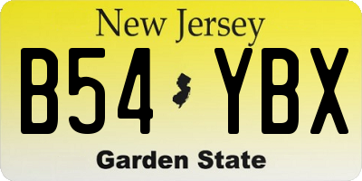 NJ license plate B54YBX