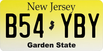NJ license plate B54YBY